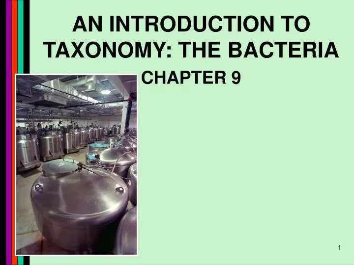 an introduction to taxonomy the bacteria