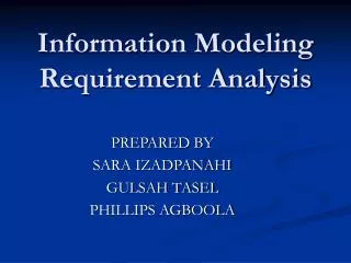 Information Modeling Requirement Analysis