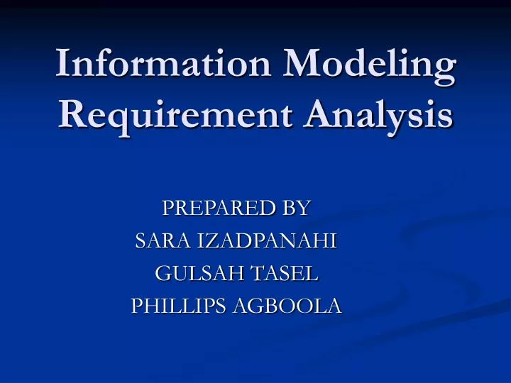 information modeling requirement analysis