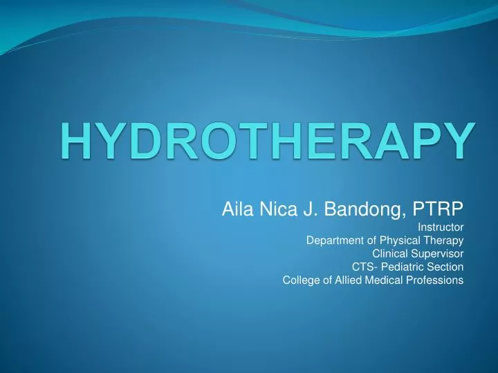 hydrotherapy