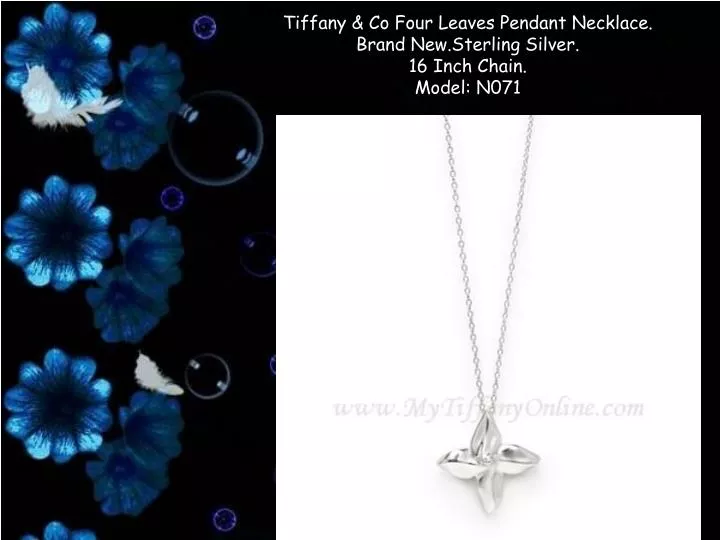 tiffany co four leaves pendant necklace brand new sterling silver 16 inch chain model n071