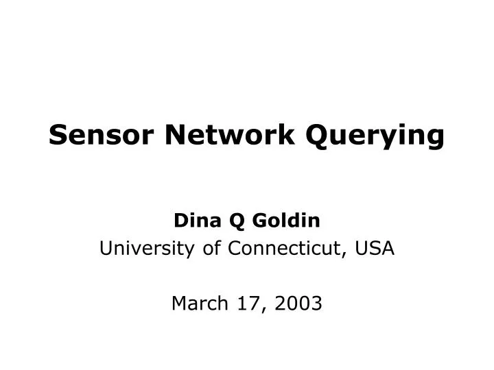 sensor network querying