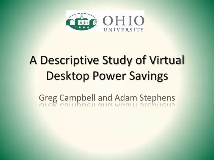 a descriptive study of virtual desktop power savings