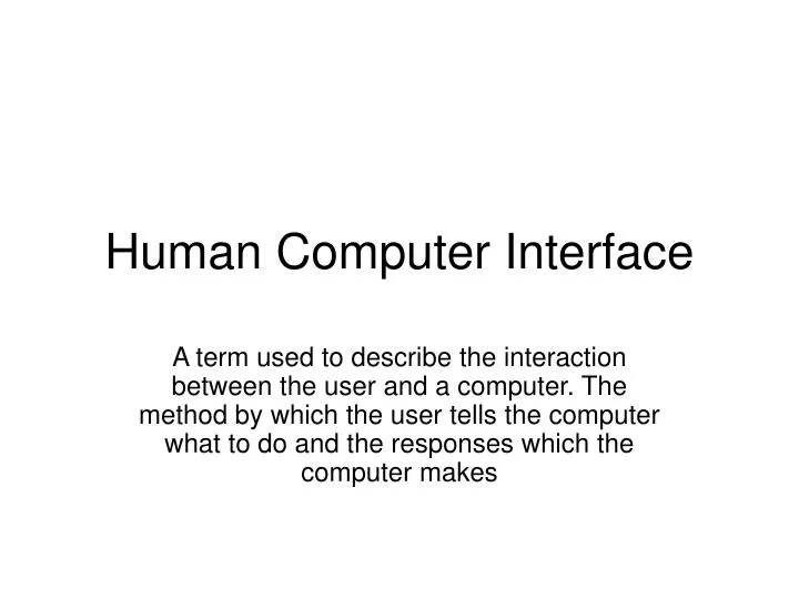 human computer interface