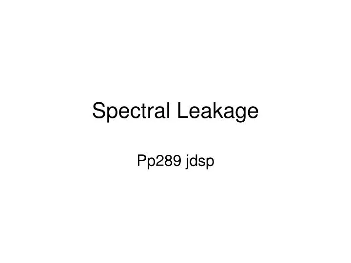 spectral leakage