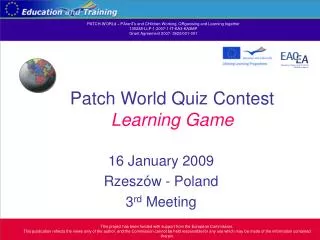 Patch World Quiz Contest Learning Game