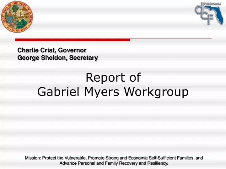 report of gabriel myers workgroup