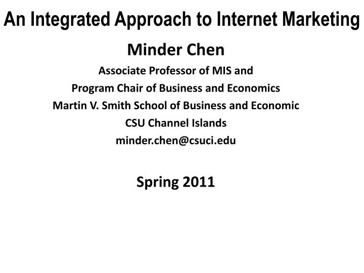 an integrated approach to internet marketing