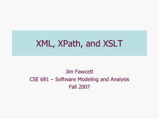 XML, XPath, and XSLT