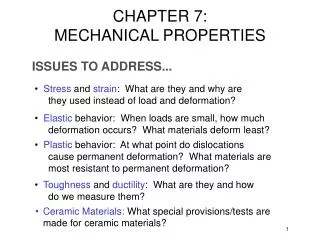 CHAPTER 7: MECHANICAL PROPERTIES