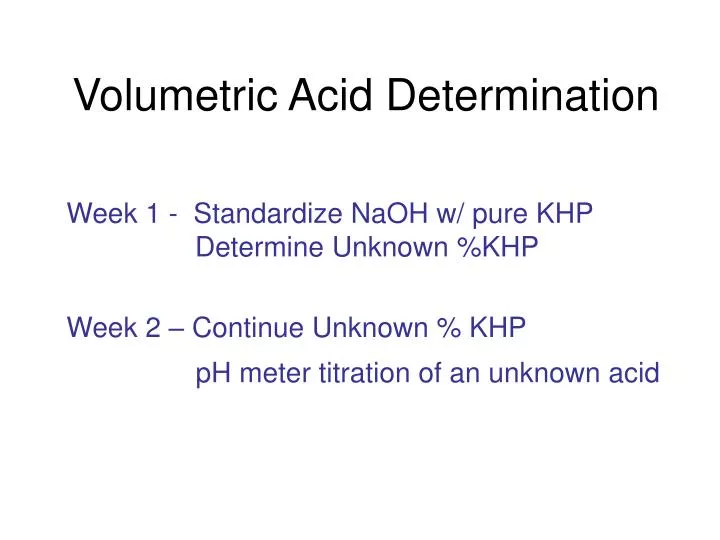 volumetric acid determination