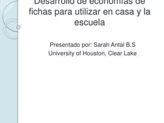 Desarrollo de economías de fichas para utilizar en casa y la escuela