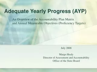 Adequate Yearly Progress (AYP)