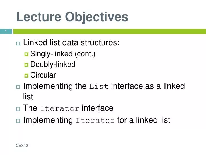 lecture objectives