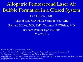 Allopatric Femtosecond Laser Air Bubble Formation in a Closed System