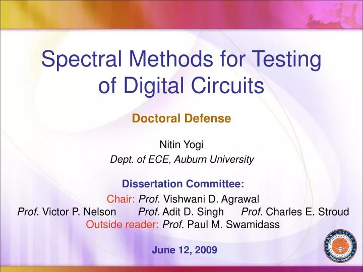 spectral methods for testing of digital circuits