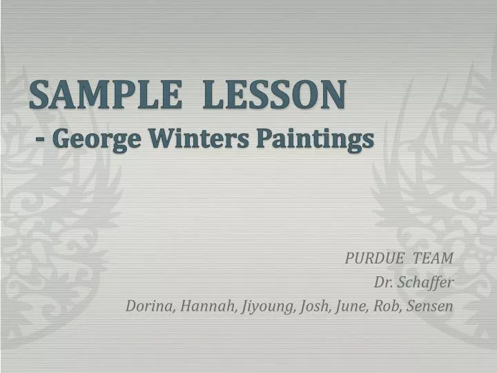 sample lesson george winters paintings