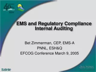 EMS and Regulatory Compliance Internal Auditing
