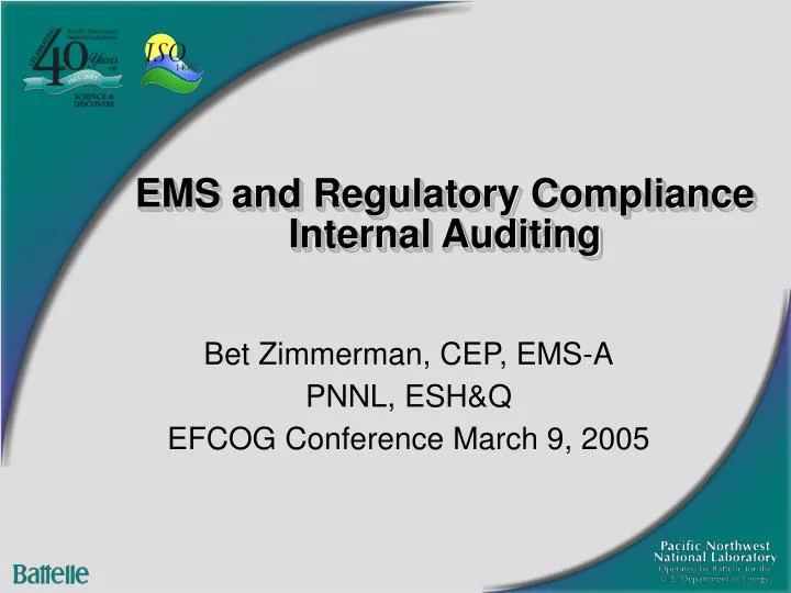 ems and regulatory compliance internal auditing