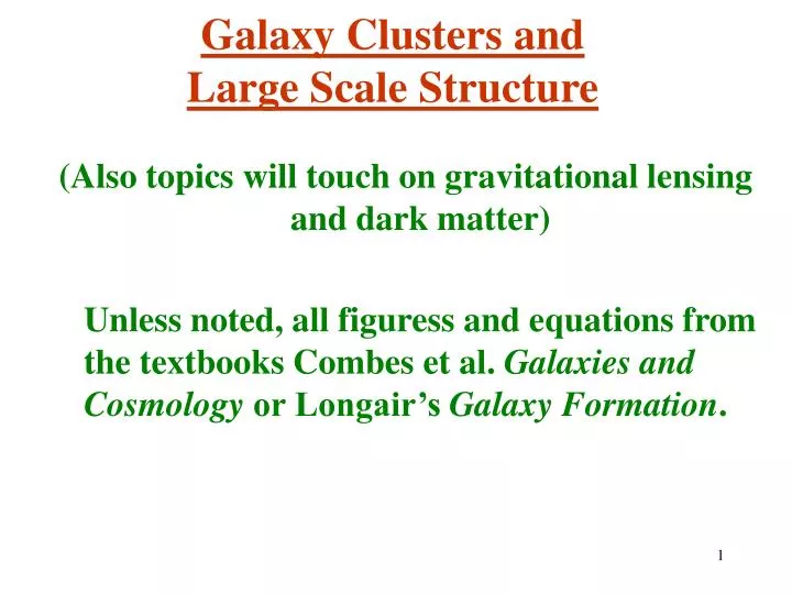 galaxy clusters and large scale structure