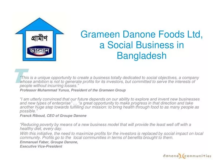 grameen danone foods ltd a social business in bangladesh