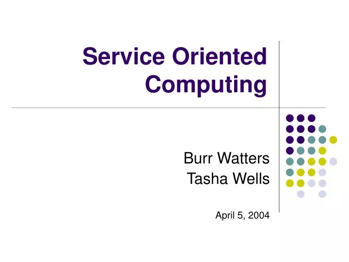 service oriented computing