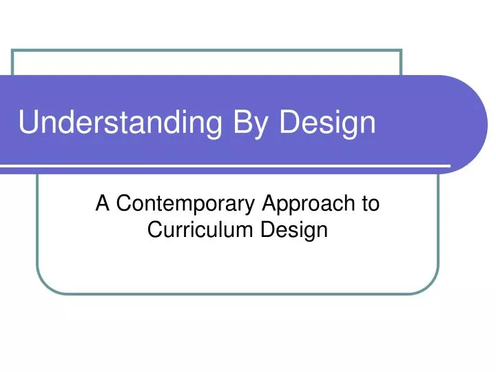 understanding by design