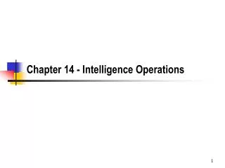 Chapter 14 - Intelligence Operations