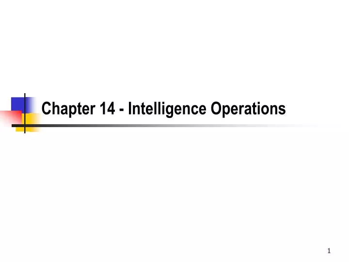 chapter 14 intelligence operations
