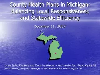County Health Plans in Michigan: Balancing Local Responsiveness and Statewide Efficiency