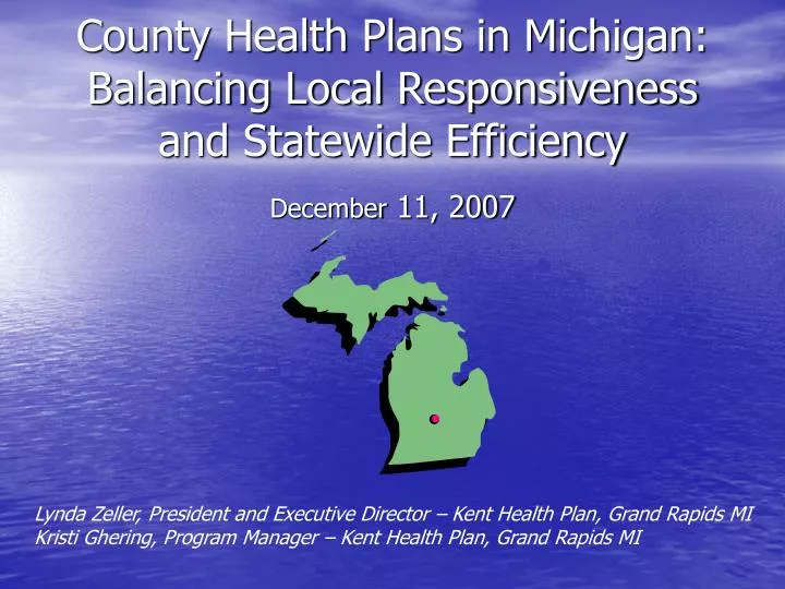 county health plans in michigan balancing local responsiveness and statewide efficiency