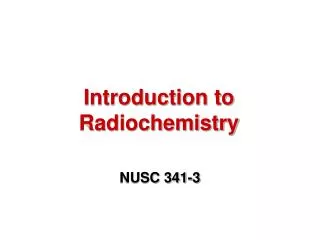 introduction to radiochemistry