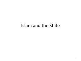 Islam and the State