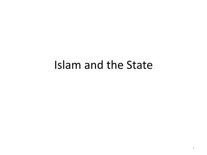 islam and the state