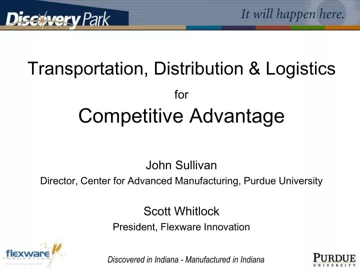 transportation distribution logistics for competitive advantage
