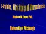L-Arginine, Nitric Oxide and Atherosclerosis
