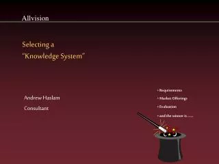 Selecting a “Knowledge System”