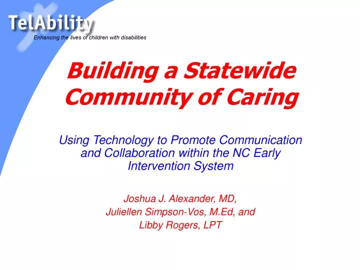 building a statewide community of caring