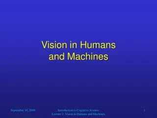 Vision in Humans and Machines