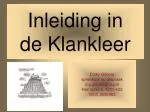Inleiding in de Klankleer - slide 1