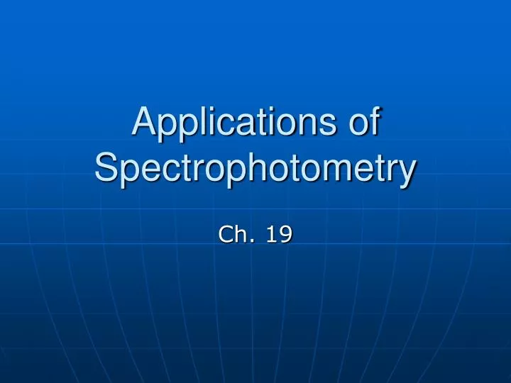 applications of spectrophotometry