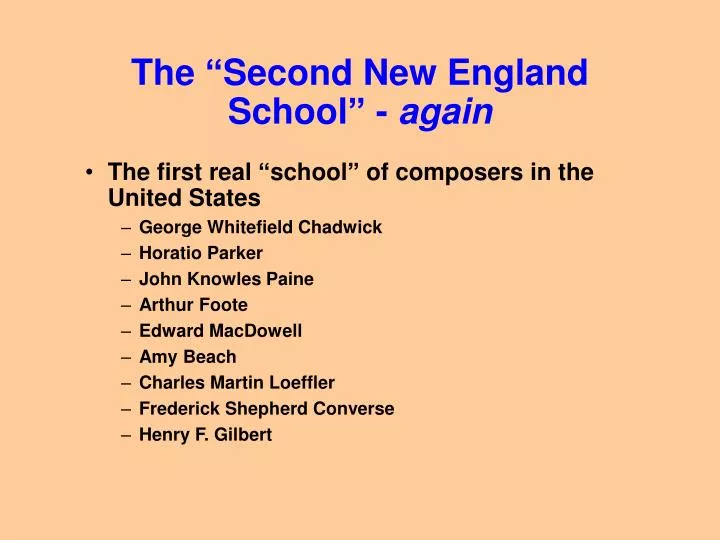 the second new england school again