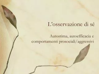 l osservazione di s