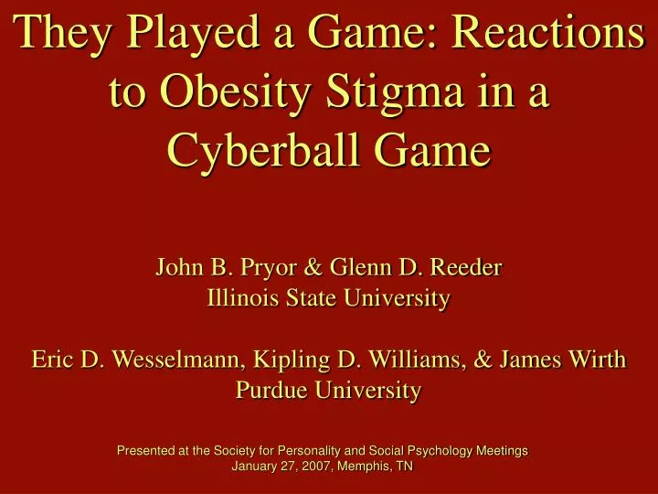 they played a game reactions to obesity stigma in a cyberball game