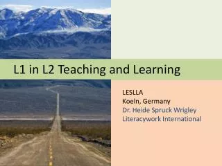 L1 in L2 Teaching and Learning