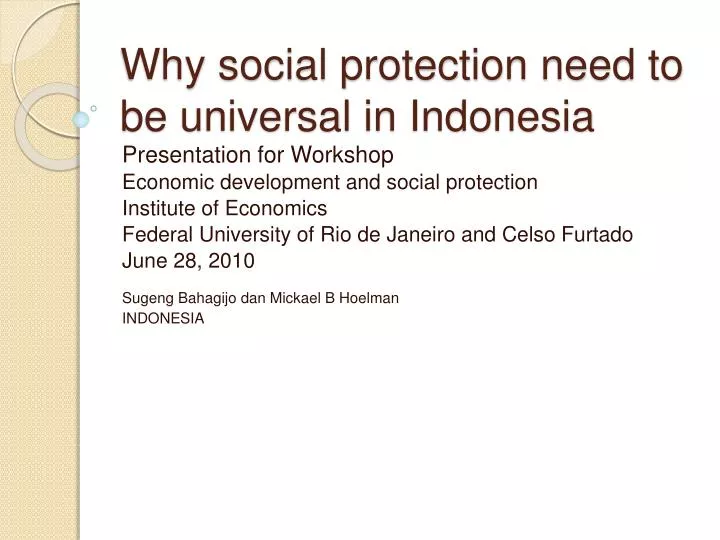 why social protection need to be universal in indonesia