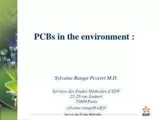 PCBs in the environment :
