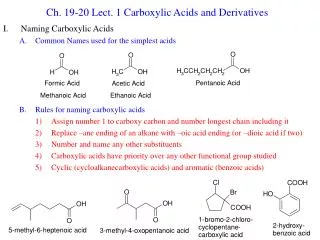 Ch. 19-20 Lect. 1 Carboxylic Acids and Derivatives