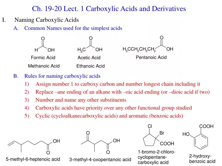 ch 19 20 lect 1 carboxylic acids and derivatives