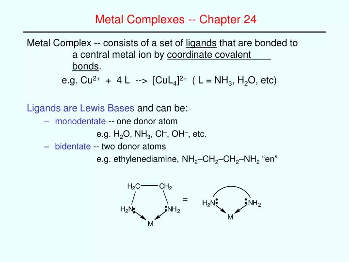 metal complexes chapter 24